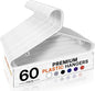 HOUSE DAY White Plastic Hangers 60 Pack, Clothes Hangers with Non Slip Hooks, Durable & Space Saving Coat Hanger, Light-Weight Clothing Hanger, Perfect Closet Organizer for Everyday Use