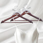 Bride Hanger for Wedding Dress Wooden Pearl Hangers with Pearl Ribbon Bow Elegant Bridal Mrs Wedding Dress Hanger, 2PCS Personalized Wedding Hangers (Walnut)