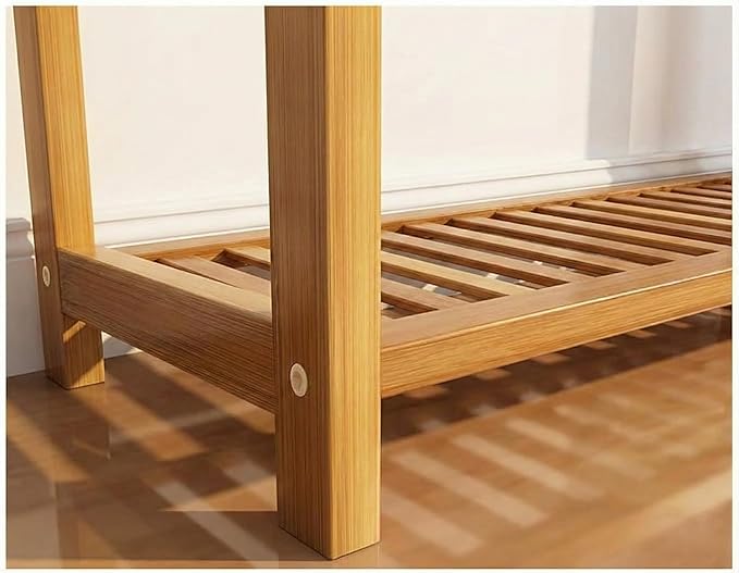 Bamboo Wooden Shoe Rack, Shoe Organizer with Smooth Painted Surface Finishe, Space-Saving Shoe Shelf for Entryway, Living Room, Bedroom (Natural, 4-Tier-27x10x29in)