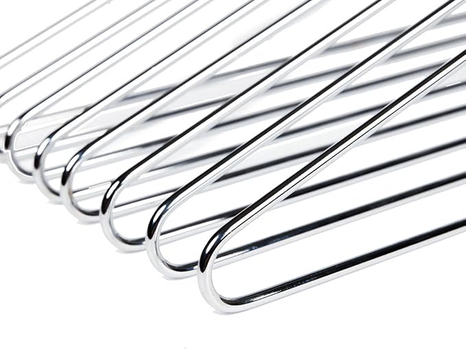 120 Quality 17-Inch Heavy-Duty Stainless Steel Clothes Hangers – 120 Pack – 4mm Thick Wire, Rust-Proof Polished Chrome, Bulk Slim Metal Hangers for Home, Retail & Storage