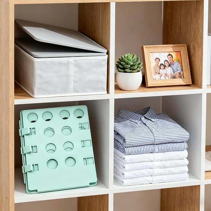 T-Shirt Folder Board for Adults, Shirt Folding Plate with Fast & Convenient Design, Foldable Clothes Organizer for Home Storage, (Cyan)