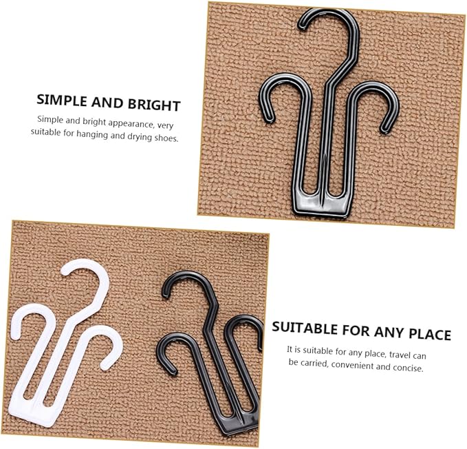 VICASKY 12pcs Plastic Shoe Drying Hooks Double Hook Design Sturdy Multi Functional Shoe Organizer for Closet and Door Hanging Lightweight Space Saving Holder for Quick Drying and Shape