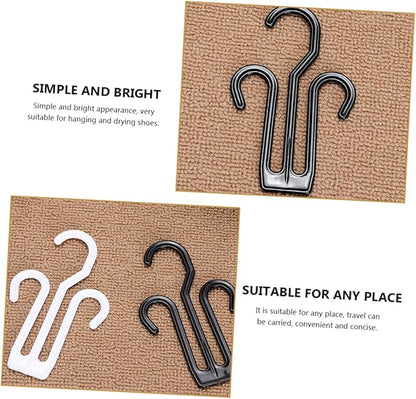 VICASKY 12pcs Plastic Shoe Drying Hooks Double Hook Design Sturdy Multi Functional Shoe Organizer for Closet and Door Hanging Lightweight Space Saving Holder for Quick Drying and Shape