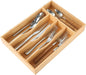 Upassion Bamboo Kitchen Drawer Organizer, 8.25 Inch Utensil Organizer Silverware Utensil Holder for Samll Drawer, Silverware Organizer for Cutlery Knives, Natural