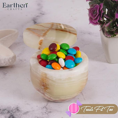 Marble Salt Cellar with Swivel Magnetic Lid 3 Inches Green Mini Salt Keeper for Countertop, 2.5 OZ Capacity, Kosher Salt and Seasoning Storage Container for Kitchen or Bath Salt
