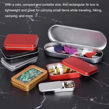 uxcell Metal Tin Box, 8.66" x 6.3" x 2.72" Rectangular Empty Tinplate Storage Containers with Lids, Silver Tone