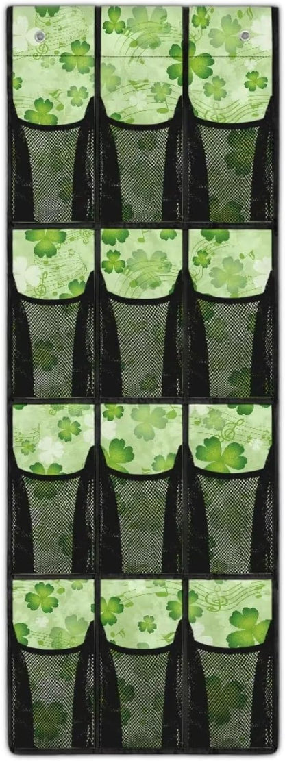 Large Capacity Door Organizer with 12 Pockets, Storage Hanging Bag Behind the Door for Accessories and Essentials, Foldable and Space Saving Design for Home Use, Lucky Leaf Music