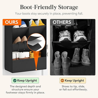 Lifewit 10 Tier Over the Door Shoe Organizer with 19 Large Deep Pockets, Fabric Hanging Shoes Shelf for Closet, Dorm Storage, Fit Up to 20 Pair Shoe Rack Holder for Sneakers, Boots, Black