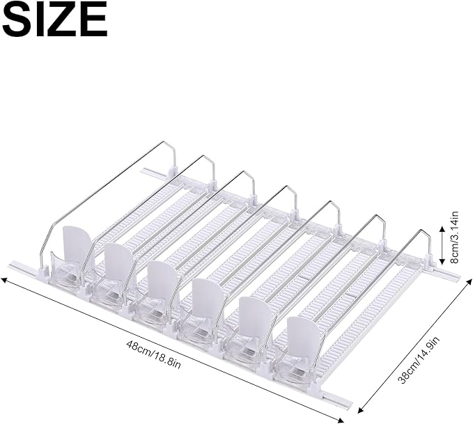 Refrigerator Beverage Storage Box Automatic Beverage Pusher Soda Can Dispenser Refrigerator Storage Box Automatic Pusher Glide Drink Organizer for Kitchen(#6)