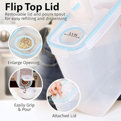 Shazo 2 Pack (6.3L / 213OZ) EXTRA Large Airtight Food Storage Cereal Containers for Bulk Food Storage BPA-Free Plastic Container, Pantry Organization and Canister for Rice, Pasta, Sugar & Flour
