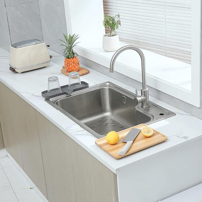 MicoYang Silicone Bathroom Soap Dishes with Drain Spout-Bathroom and Kitchen Sink Organizer,Sponge Holder,Dish Soap Tray,Perfect for Dispenser,Scrubber,Bottle,Cup on Sink or Counter-Grey 12"×4"