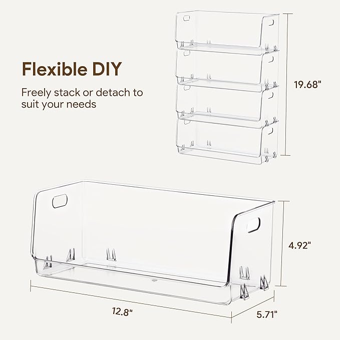 HBlife Clear Acrylic Kids Shoe Rack Baby Toddler Shoe Storage Organizer for Closet Floor Entryway Bedroom, 4 Tier Stackable Small Shoe Rack Shelf Display Stand