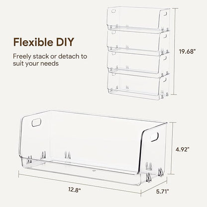 HBlife Clear Acrylic Kids Shoe Rack Baby Toddler Shoe Storage Organizer for Closet Floor Entryway Bedroom, 4 Tier Stackable Small Shoe Rack Shelf Display Stand
