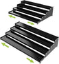 Jojocross Expandable 4-Tier Step Spice Rack Organizer for Kitchen Cabinet Modern Design and Non Skid Space Saving Storage Shelf for Countertop Cabinets Pantry(2Packs/Black)