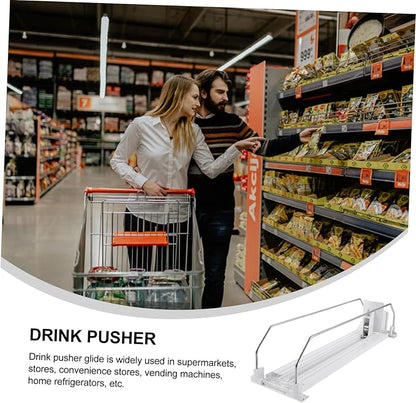 Cabilock Beverage Can Dispenser Fridge Soda Can Organizer Plastic Drink Pusher Supermarket Shelf Pusher Easy Install
