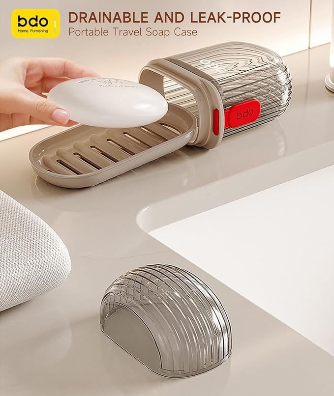 Doter Travel Soap Case, Leakproof Soap Container with Lid, Portable Bar Soap Holder for Traveling, Soap Dish for Bathroom, Shower, Gym, School, Camping, Vacation, Outdoor-Transparently