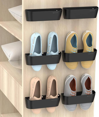for Yocice Wall Mounted Shoes Rack 6Pack with Sticky Hanging Strips, Plastic Shoes