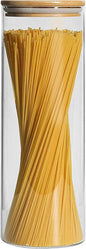 Cestari Pasta Storage Jars: Spaghetti Container Glass Pasta Jar with Bamboo Lid, Airtight Dry Food Storage Kitchen Canister for Snacks, Macaroni, Rotini, Noodles, Candy, and More; 1100 ml, 11.5 inches