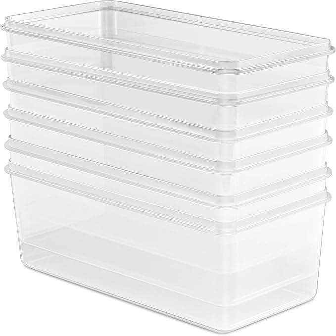 Sorbus Food Storage Containers - Pack of 6 - Air Tight, Four-Way Snap Lids Keeps Food Fresh - Store Cereal, Pasta, Flour, Nuts, Candy - Durable Plastic Kitchen Pantry Bins