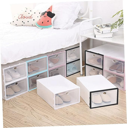 6 Pack Thickened Shoes Storage Boxes Plastic Shoe Containers Home Organization Essential