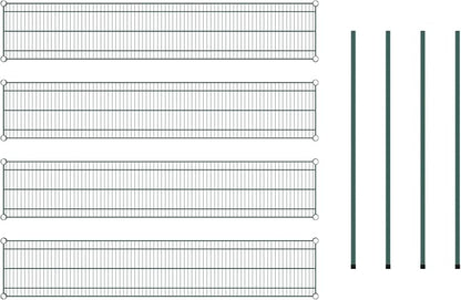 Commercial NSF Listed Green Epoxy Stationary Wire Shelving Kit 14" x 72" x 54", with 4 Shelves Perfect for Warehouse, Walk-in Refrigerator, Freezer, Grocery Store, Restaurant, Dishroom