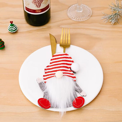Christmas Silverware Holder Festive Cutlery Bags for Party Adorable Table Decor Compact