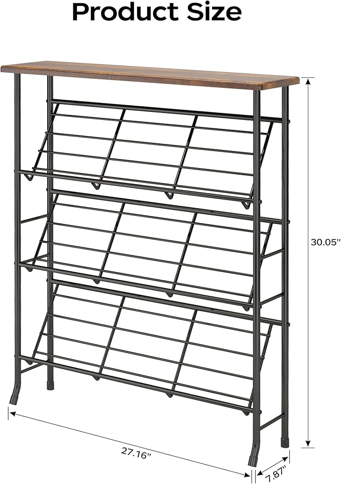 JZM Shoe Rack Storage, Narrow 4 Tier Metal Shoe Storage Shelf, Free Standing Shoe Racks, Space Saving Shoe Rack Organizer for Entryway, Hallway, Bedroom, Living Room(12-16 Pair)
