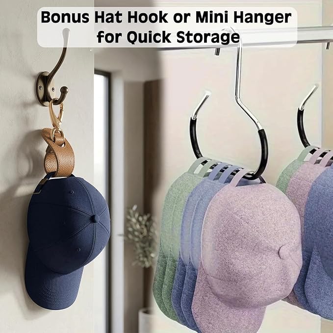 2 PCS Hat Organizer Storage Box for Closet, Stackable Hat Storage Box With Clear Window, Baseball Cap Organizer, Hat Storage Case, Dustproof Hat Holder Bin for Closet Shelf Wardrobe (Grey)