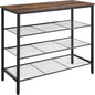 4-Tier Shoe Rack Organizer, Metal Mesh Shoe Storage Shelf, for Entryway, Hallway, Closet, Dorm Room, Industrial, Rustic Brown