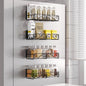 Magnetic Spice Rack for Refrigerator, 4 Pack Strong Magnetic Shelf for Spices, Jars, Bottles, Perfect Space Saver for Small Kitchen/Apartment (Black, 4pack)