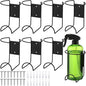 CroBlissful 8 Pcs Spray Bottle Holder Wall Mount Heavy Duty Spray Bottle Rack Stainless Steel Storage Rack Garage Can Organizer Craft with Hardware (Black)