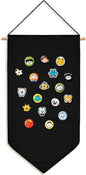 Pin Wall Display Banners,Badge Collection Banner Wall Canvas Banners Hanging Brooch Pin Organizer for Badges,Buttons,Pins,Patches (Black)