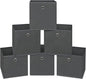 Foldable Storage Cubes Bins ,11 Inch Cloth Storage Cube Fabric Storage Box Cubes Organizer Baskets with Dual Handles for Home Organizer Set of 6 (Grey)