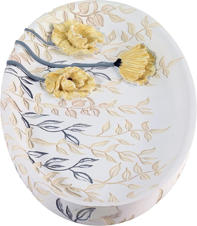 Avanti Linens - Vanity Tray, 100% Hand-Painted Resin Bathroom Accessories, Floral Home Decor (Marielle)