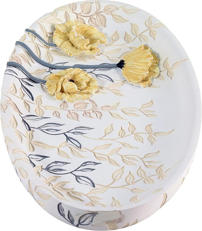 Avanti Linens - Vanity Tray, 100% Hand-Painted Resin Bathroom Accessories, Floral Home Decor (Marielle)