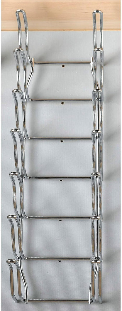 Rev-A-Shelf Kitchen Cabinet Drawer Storage Organizer for Pot and Pan Lid Storage, For 4DPS & 4DPBG Interior Peg Boards, Hold 6 Lids, Chrome, 5DLD-1-CR