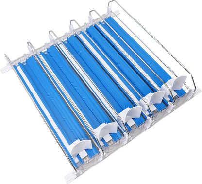 5pcs Soda Can Organizer for Fridge, Automatic Can Holder Dispenser, ABS Fridge Can Holder, Self Pushing Drink Organizer, Beverage Containers for Refrigerator Kitchen(Blue)