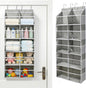 Widousy Heavy Duty Over The Door Organizer, 5-Tier Extra Large Behind Door Storage with 10 Big Front & 10 Mesh Pockets, 80lb Weight Capacity, Hanging Storage for Toys, Diapers, Shoes, Clothes