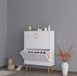 Shoe Storage Cabinets, Free Standing Shoe Organizer with 2 Flip Drawers for Entryway, Narrow 3 Tier Entryway Hidden Shoe Rack with Doors for Heels, Boots, Slippers (White-2 Flip Drawers)
