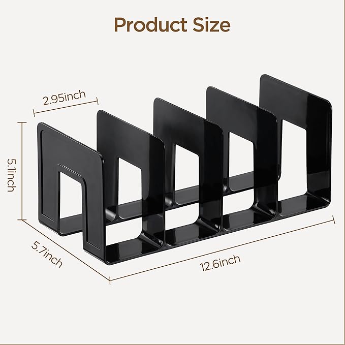 HBlife Black Acrylic Kids Shoe Rack for Closet Organizers and Storage, Small Shoe Rack 4 Sections Toddler Baby Shoe Storage Organizer Stackable Shoe Shelf,Desk File Sorter Book Purse Organizer(2 Pack)
