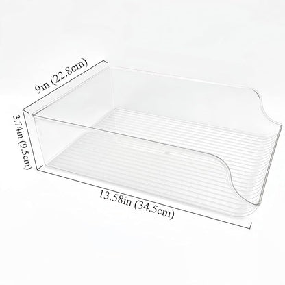 2 Pack Water Bottle Organizer Storage for Refrigerator, Fridge Drink Organizer Plastic Water Bottle Holder Dispenser Container Bin for Freezer Pantry Cabinet Kitchen -Clear