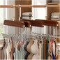 CTESNE【4 Pack】 Belt Hanger for Closet,Wooden Tie Rack Hangers for Men with 8 Hooks, Space Saving Tie Holder Organizer,Closet Storage for Belts,Ties,Bras,Scarves,Tank Tops