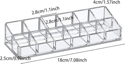 Clear Acrylic Lipstick Lip Gloss Organizer 12 Slots Comestic Display Holder for Nail Polish Essential Oil
