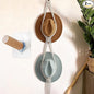 Macrame Hat Hangers for Wall with Adhensive Wooden Hook, Handmade Decorative Boho Hat Organizer Bohemian Macrame Cap Holder Set for Display for Beach Hat Sun Hat for Wide Brim Caps (2 holes)