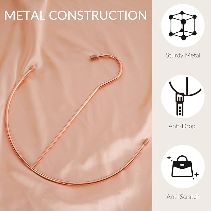 ZEDODIER Belt Hangers, Belt Rack Closet Accessories Organizers, Closet Organizer Hook Rack for Belt, Ties, Scarves, Camisoles, Hats, Bras, Shoes, Rose Gold