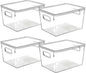 Clear Plastic Storage Bins with Lids, Perfect for Kitchen Organization or Pantry Organization and Storage, Stackable Fridge Organizer Bins, Storage Containers for Organizing, Cabinet Organizers
