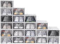 for 20pcs Stackable Shoe Storage Box Plastic Sneaker Display Case Organizer