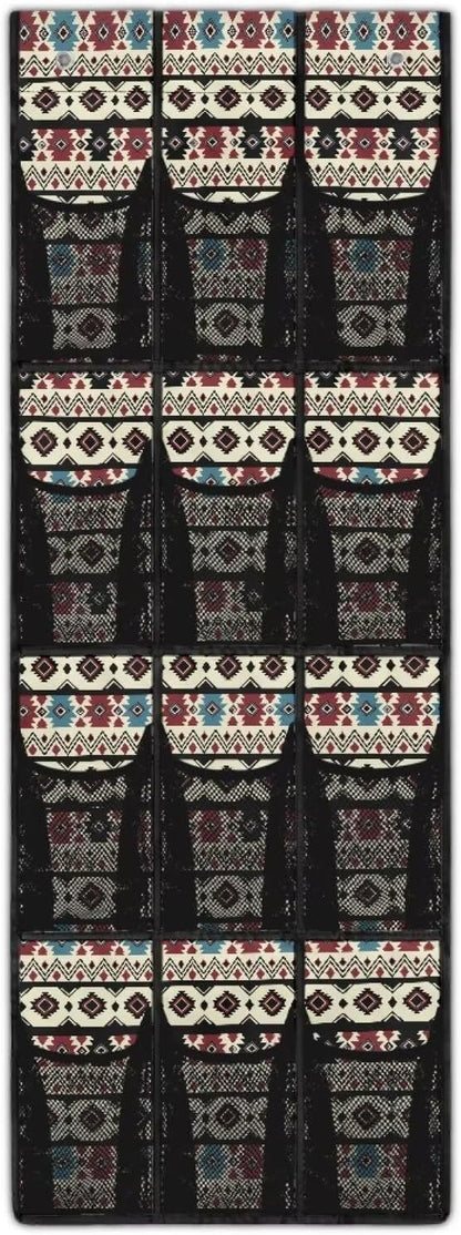 Aztec Over The Door Hanging Storage Organizer, 12 Reinforced Pockets for Toys Sundries Organizers and Storage