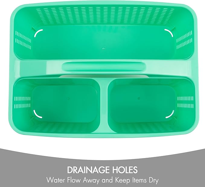 Tiawudi Portable Shower Caddy, Caddy Organizer with Handle, Plastic Shower Basket Hold Soap, Shampoo, Hair Supplies and Beauty Products, Cleaning Supplies Organizer for Home, Dorm, Shelf and Cabinet