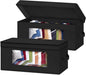 SLEEPING LAMB Stackable Hat Organzier for Baseball Caps, 2 PCS Hat Storage Boxes for Closet Hold 30 Caps with Cardboard, Black